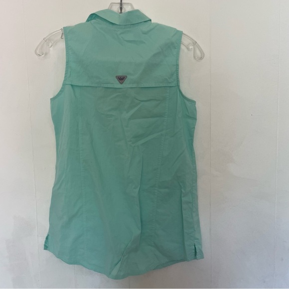 Columbia PFG women’s sleeveless button down teal XS summer hiking fishing camp - Picture 4 of 5